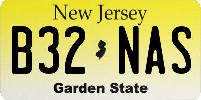 NJ license plate B32NAS