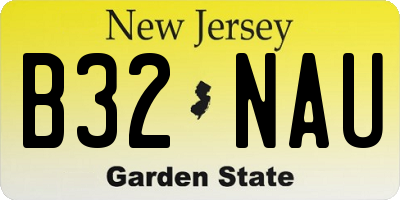 NJ license plate B32NAU