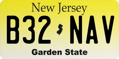 NJ license plate B32NAV