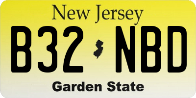 NJ license plate B32NBD