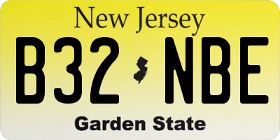 NJ license plate B32NBE