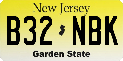 NJ license plate B32NBK