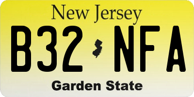 NJ license plate B32NFA