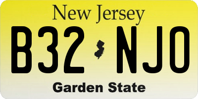 NJ license plate B32NJO
