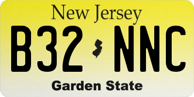 NJ license plate B32NNC