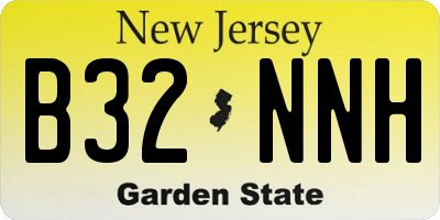 NJ license plate B32NNH