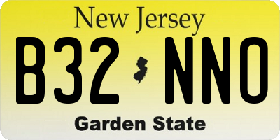 NJ license plate B32NNO