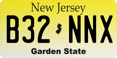 NJ license plate B32NNX