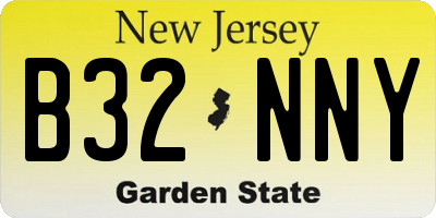NJ license plate B32NNY
