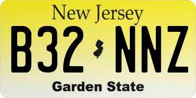 NJ license plate B32NNZ