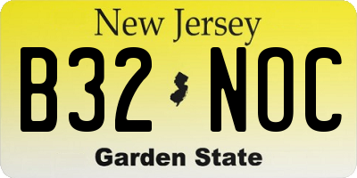 NJ license plate B32NOC