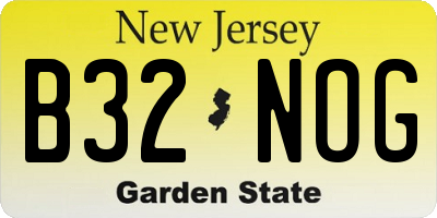 NJ license plate B32NOG