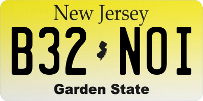 NJ license plate B32NOI
