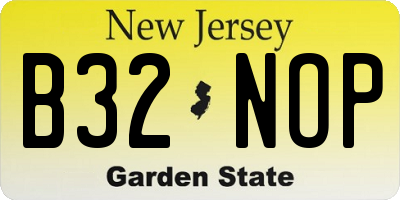 NJ license plate B32NOP