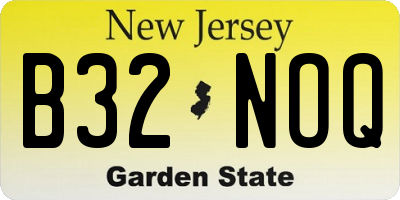 NJ license plate B32NOQ