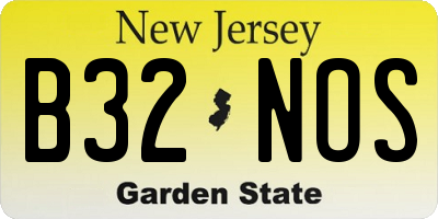 NJ license plate B32NOS