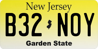 NJ license plate B32NOY