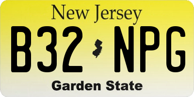 NJ license plate B32NPG