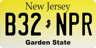 NJ license plate B32NPR