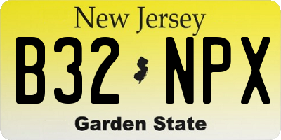 NJ license plate B32NPX