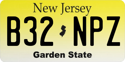 NJ license plate B32NPZ