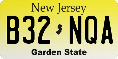 NJ license plate B32NQA