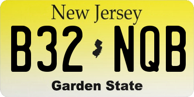 NJ license plate B32NQB