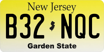 NJ license plate B32NQC