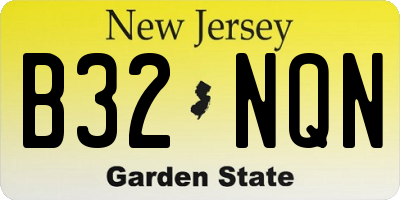 NJ license plate B32NQN