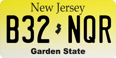NJ license plate B32NQR