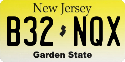 NJ license plate B32NQX