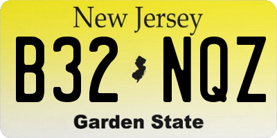 NJ license plate B32NQZ