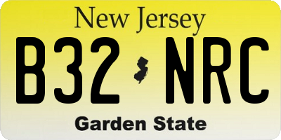 NJ license plate B32NRC