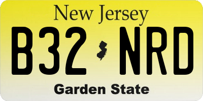 NJ license plate B32NRD