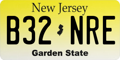 NJ license plate B32NRE
