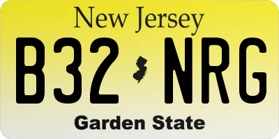 NJ license plate B32NRG