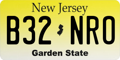 NJ license plate B32NRO