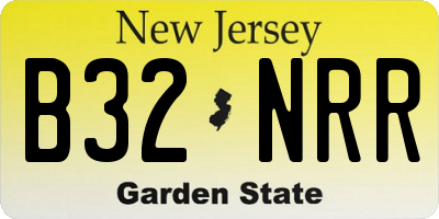 NJ license plate B32NRR