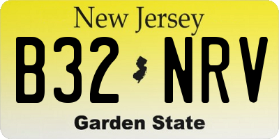 NJ license plate B32NRV