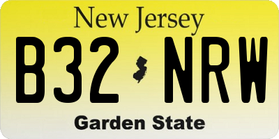 NJ license plate B32NRW