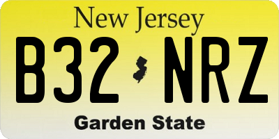 NJ license plate B32NRZ