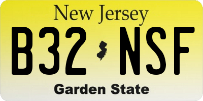 NJ license plate B32NSF