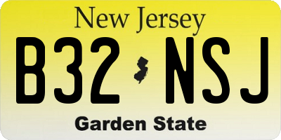NJ license plate B32NSJ