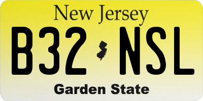 NJ license plate B32NSL