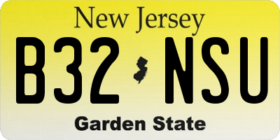 NJ license plate B32NSU