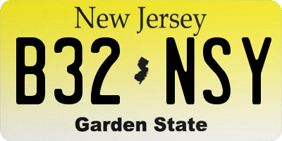 NJ license plate B32NSY