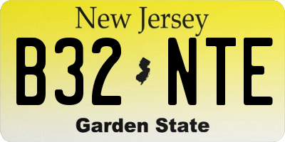 NJ license plate B32NTE
