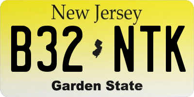 NJ license plate B32NTK