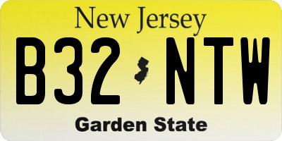 NJ license plate B32NTW