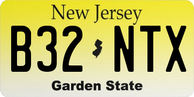 NJ license plate B32NTX